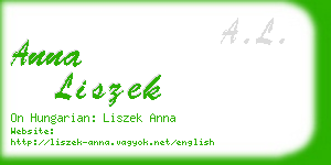 anna liszek business card